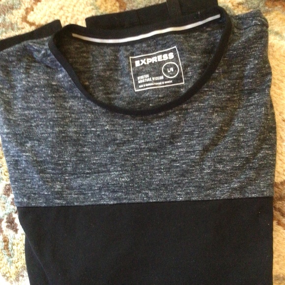 Mens Express Colorblock Short Sleeve Tee in black/gray size large - Picture 1 of 8